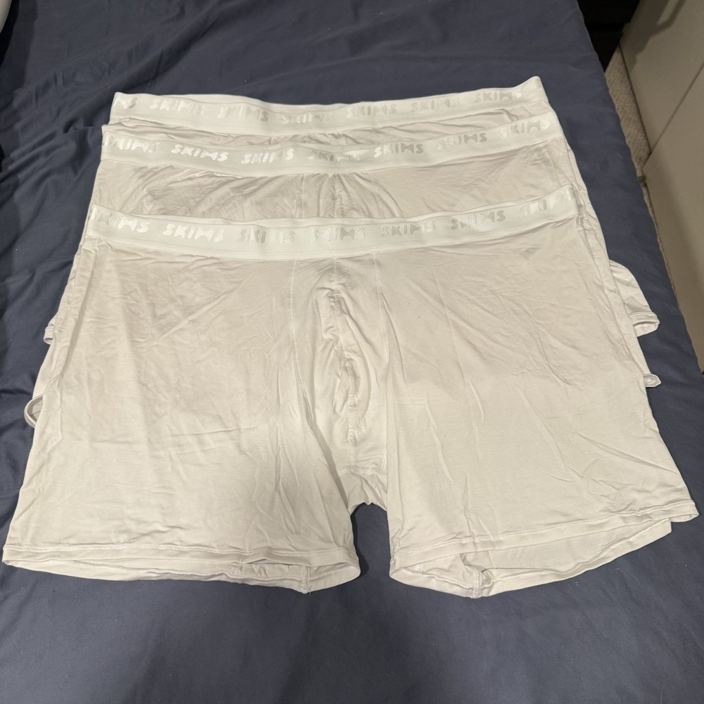 Lot 3 Skims 5" Stretch Flex White Boxer Briefs Men's Size 4X 4TG Underwear - New